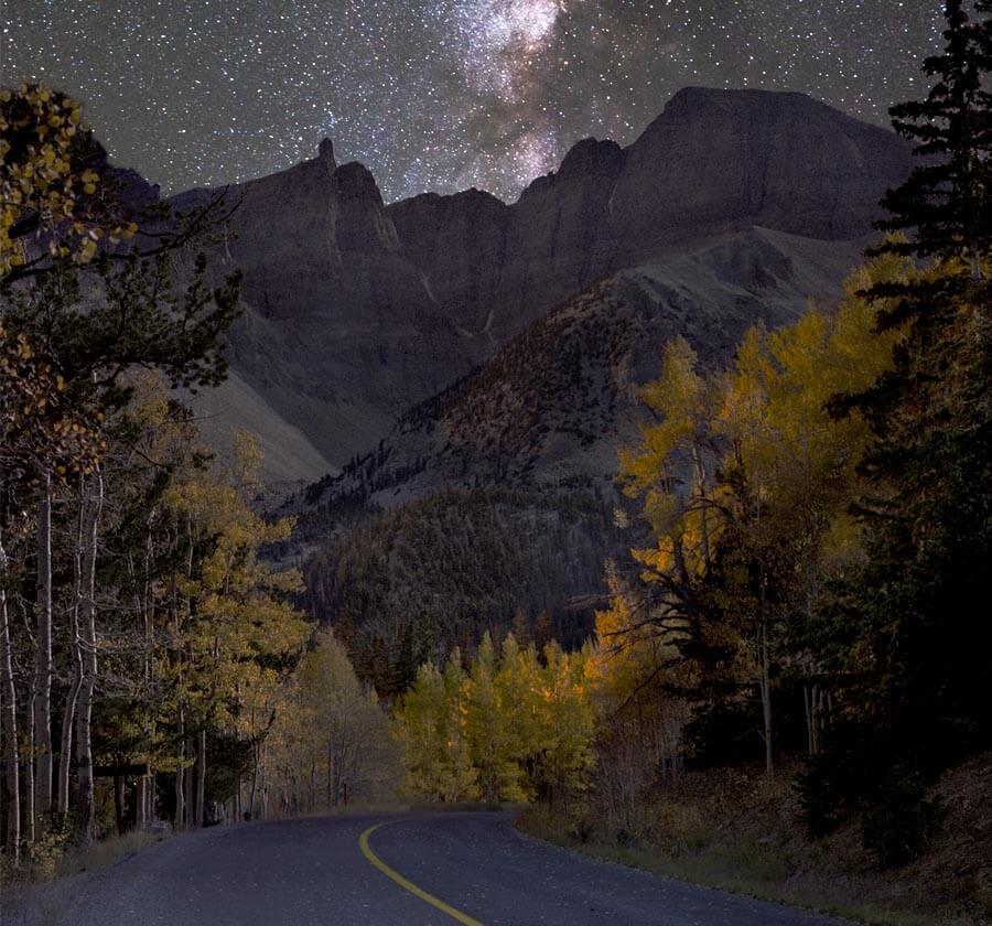 晚上大盆地风景小道