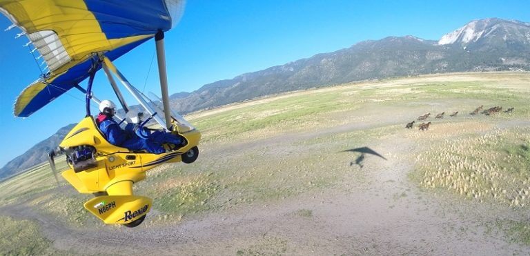 悬挂式滑翔机飞过内华达野马雷竞技体育app